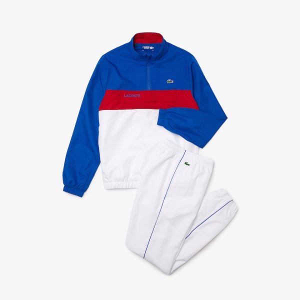 Lacoste SPORT Packable Tracksuit - Tepláková Souprava Pánské Blankyt / Bílé / Červené | CZ-noF3D8